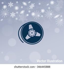 Tape reel vector icon.