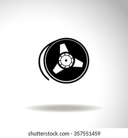 Tape reel vector icon.