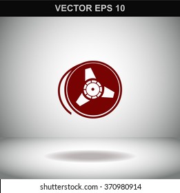 Tape reel vector icon.
