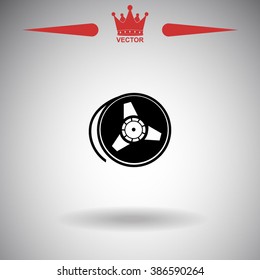 Tape reel vector icon.
