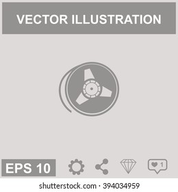 Tape reel vector icon.