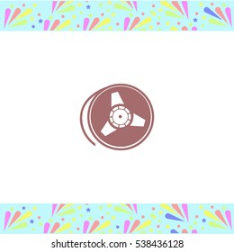 Tape reel vector icon on white background. Isolated illustration. Business picture.