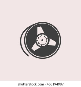 Tape reel web icon. Isolated illustration