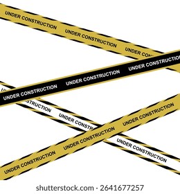 Tape restriction for criminal or under construction banner, caution and safety, sign security tape, accident attention crime, illustration vector