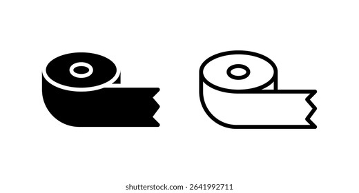 Tape roll icon set ideal for packing, crafting, and stationery design