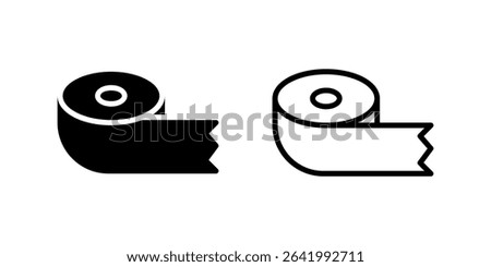 Tape roll icon set ideal for packing, crafting, and stationery design