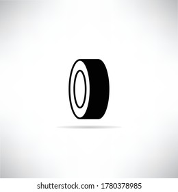 tape roll icon with shadow on gray background vector
