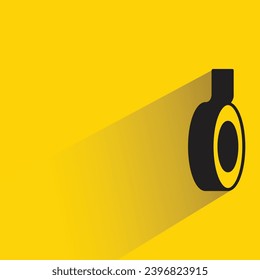 tape roll icon with shadow on yellow background