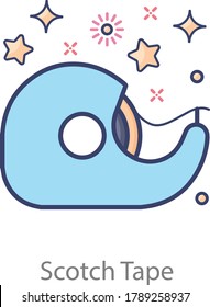 Tape roll icon, wrapping tape in trendy flat style 
