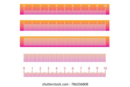 Tape ruler metric measurement. Metric ruler. 30 centimeters metric vector ruler with yellow and black color. Metric ruler vector set with pink and orange color.