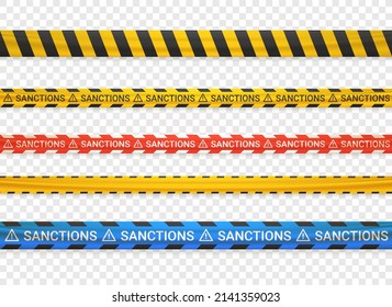 Tape with Sanctions word. Vector template

