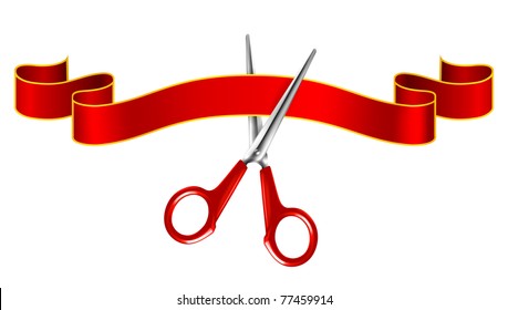 Tape and scissors, vector