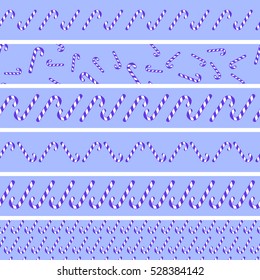 tape set Christmas. Seamless pattern of candy sticks.