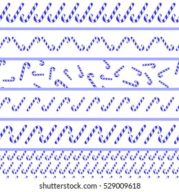 tape set Christmas. Seamless pattern of candy sticks.