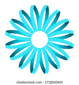 Espiral de cinta en círculo. Plantilla de diseño del logotipo del vector abstracto. Icono de concepto de redondeo creativo.