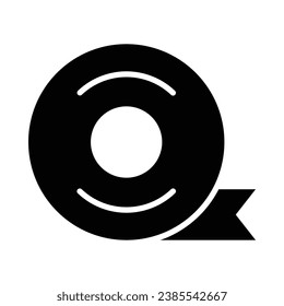 Tape Vector Glyph Icon For Personal And Commercial Use.
