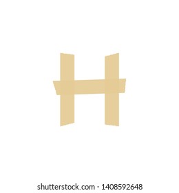 Tape Vector Logo Letter H. H Letter Design Vector
