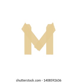 Tape Vector Logo Letter M. M Letter Design Vector