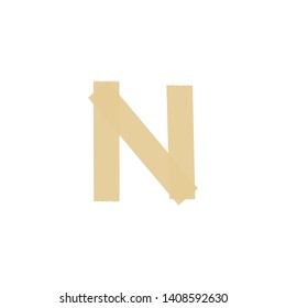 Tape Vector Logo Letter N. N Letter Design Vector
