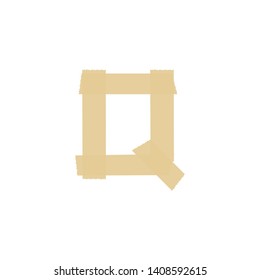 Tape Vector Logo Letter Q. Q Letter Design Vector