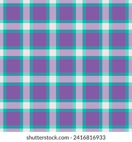 Tape vector plaid pattern, luxury seamless tartan fabric. Neutral texture background check textile in violet and teal color.