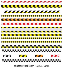 tape yellow and black color with texture. Black and white checkered Racing flag tape.  isolated on white. 