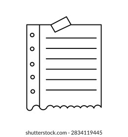 Taped binder paper sheet vector art