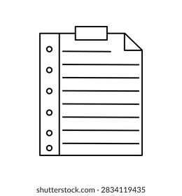 Taped note paper sheet vector illustration
