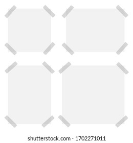 Taped paper set vector design illustration isolated on white background