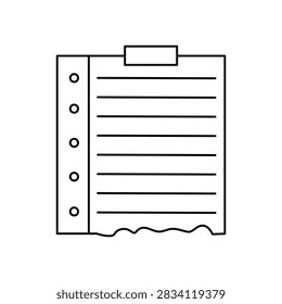 Taped torn paper note vector illustration