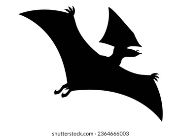 Tapejara Dinosaur Silhouette Vector Isolated on White Background