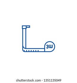 Tape,measure line icon concept. Tape,measure flat  vector symbol, sign, outline illustration.