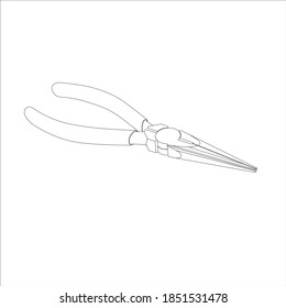 Taper pliers sketch vector graphics