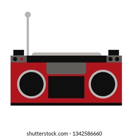Tape-recorder flat illustration. Home, travel and lifestyle series.