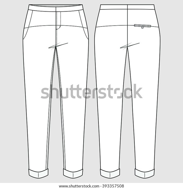 Tapered Cigarette Trousers Pants Fashion Illustration Stock Vector ...