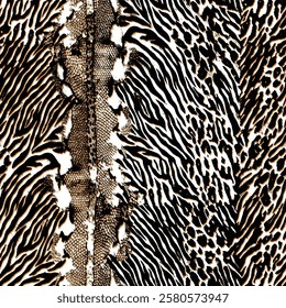 Tapered pattern made of wild animal skin suitable for textile