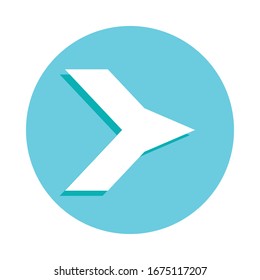 Tapering arrow badge icon. Simple glyph, flat vector of web icons for ui and ux, website or mobile application