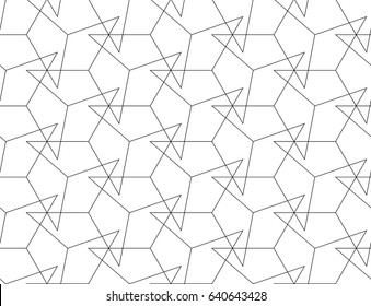 TAPERING LINES IN TRIANGLE, SEAMLESS PATTERN. MODERN GEOMETRIC TEXTURE