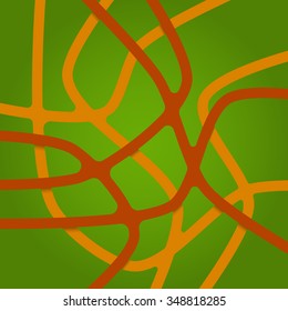 Tapes background. Abstract tapes background. Crossing tapes. Nodes in the intersections of tapes. Tapes background 3d. Tapes background on different levels. Overlapping abstract tapes background.