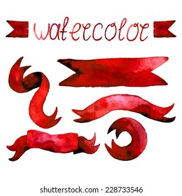 Tapes. Watercolor. set. (red)