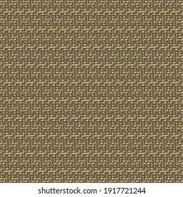 Tapestry in brown tones, intricately patterned with simple geometric elements. Decorative textured background.