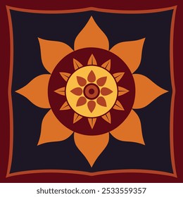 Tapestry decor mandala vector art illustration
