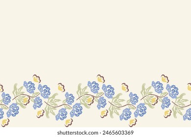 Tapiz patrón floral vintage étnico boho batik diseño bordado textura Ikat sin fisuras de Fondo de pantalla de fondo borde Ilustración vectorial. 