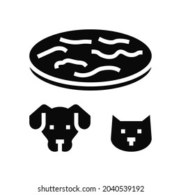 tapeworm animal disease glyph icon vector. tapeworm animal disease sign. isolated contour symbol black illustration