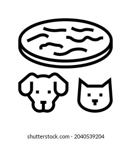 tapeworm animal disease line icon vector. tapeworm animal disease sign. isolated contour symbol black illustration