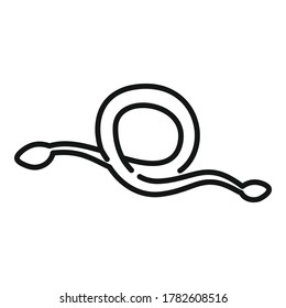 Tapeworm icon. Outline tapeworm vector icon for web design isolated on white background