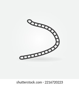 Tapeworm outline vector concept minimal icon or symbol