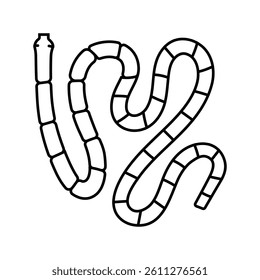 tapeworm parasite line icon vector. tapeworm parasite sign. isolated contour symbol black illustration