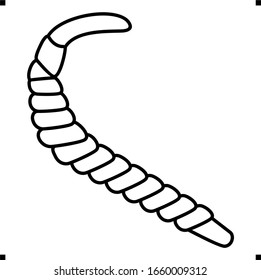 Tapeworm parasite logo in outline style 