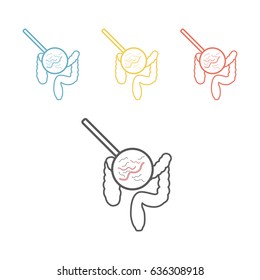 Tapeworms. Intestinal parasite. Vector line icon
